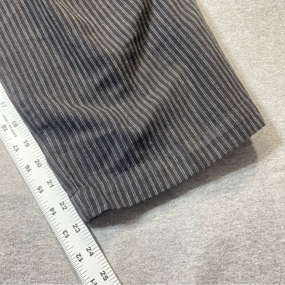 Chico's Design Pull On Striped Pants Womens 2 Black Gray Cropped Wide Leg Career - Picture 14 of 14